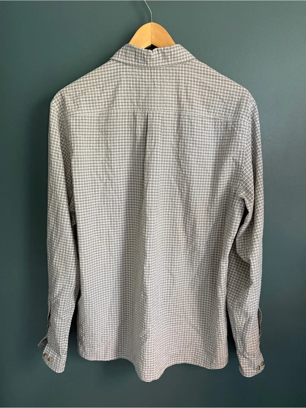 Rohan Men's Isle Long Sleeve UV Protection Shirt Gray Gingham Size L